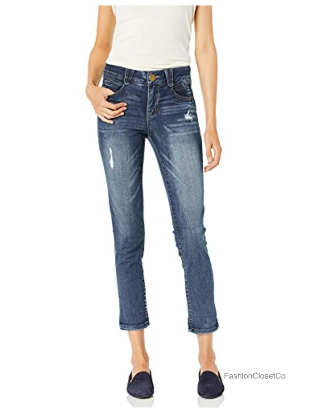 Democracy Ab Solution Crop Skinny Jeans Mid Rise Super Stretch Denim